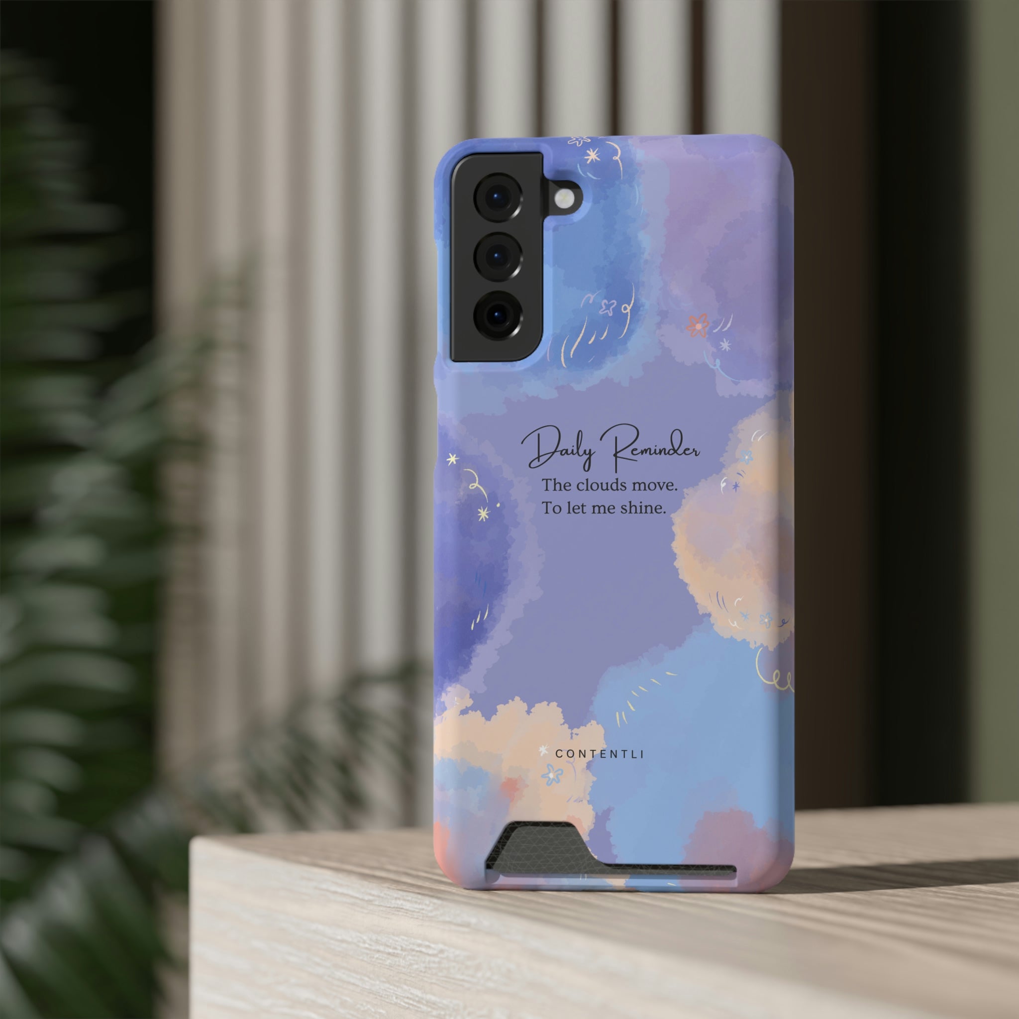 Self belief Mantra Cloud Phone Case With Card Holder