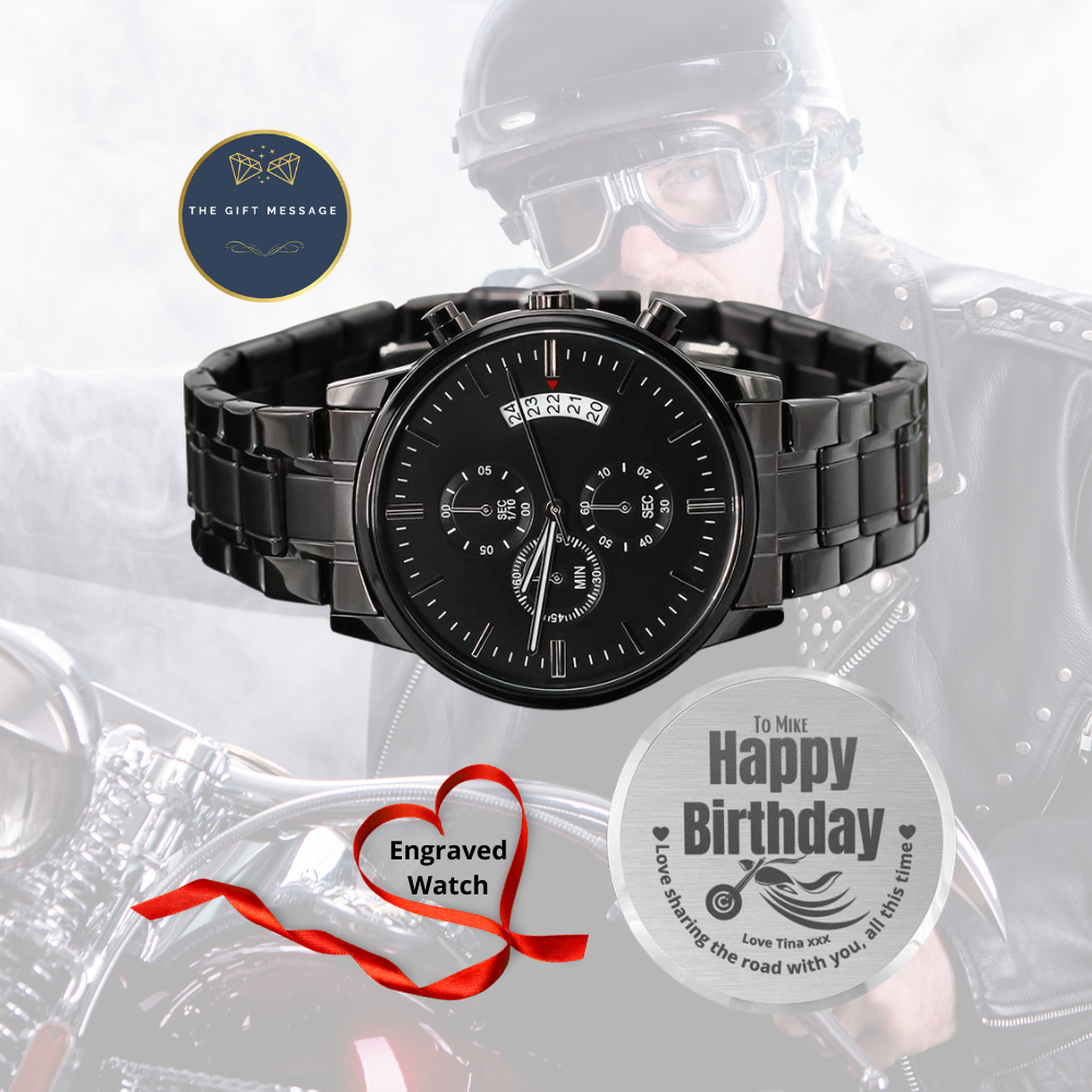 Gift Message Biker Personalized Watch