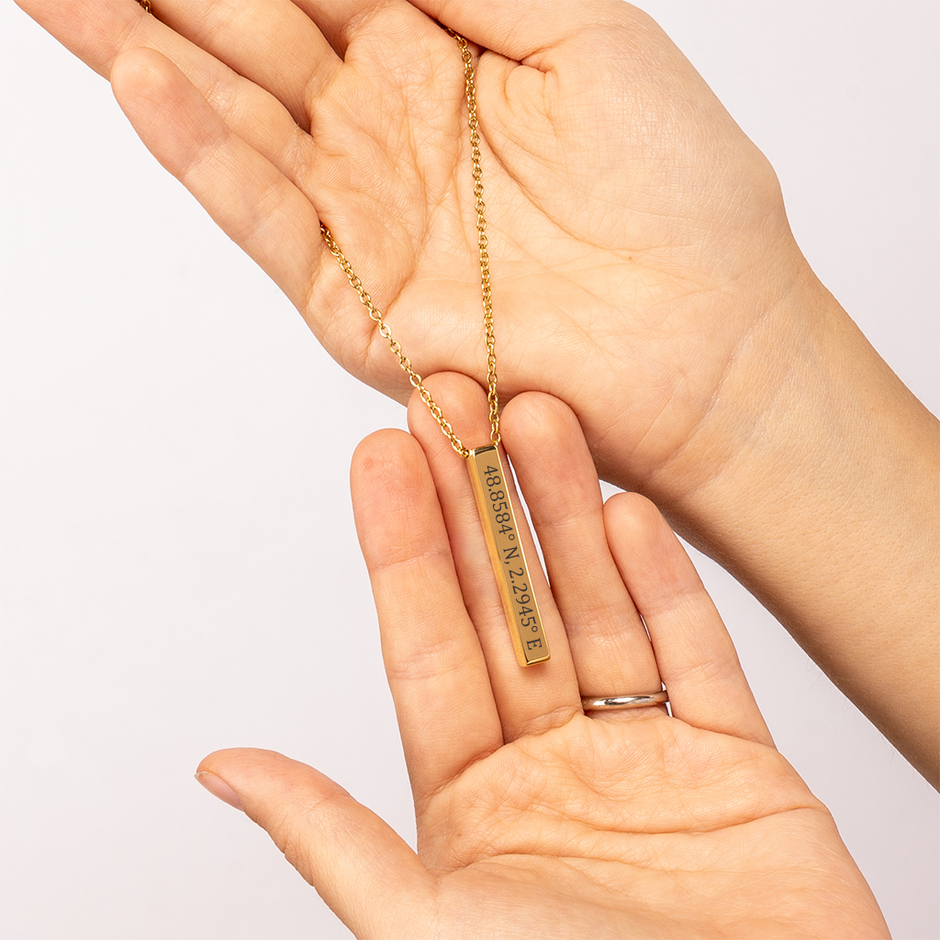 Amazing girlfriend star coordinates bar necklace5