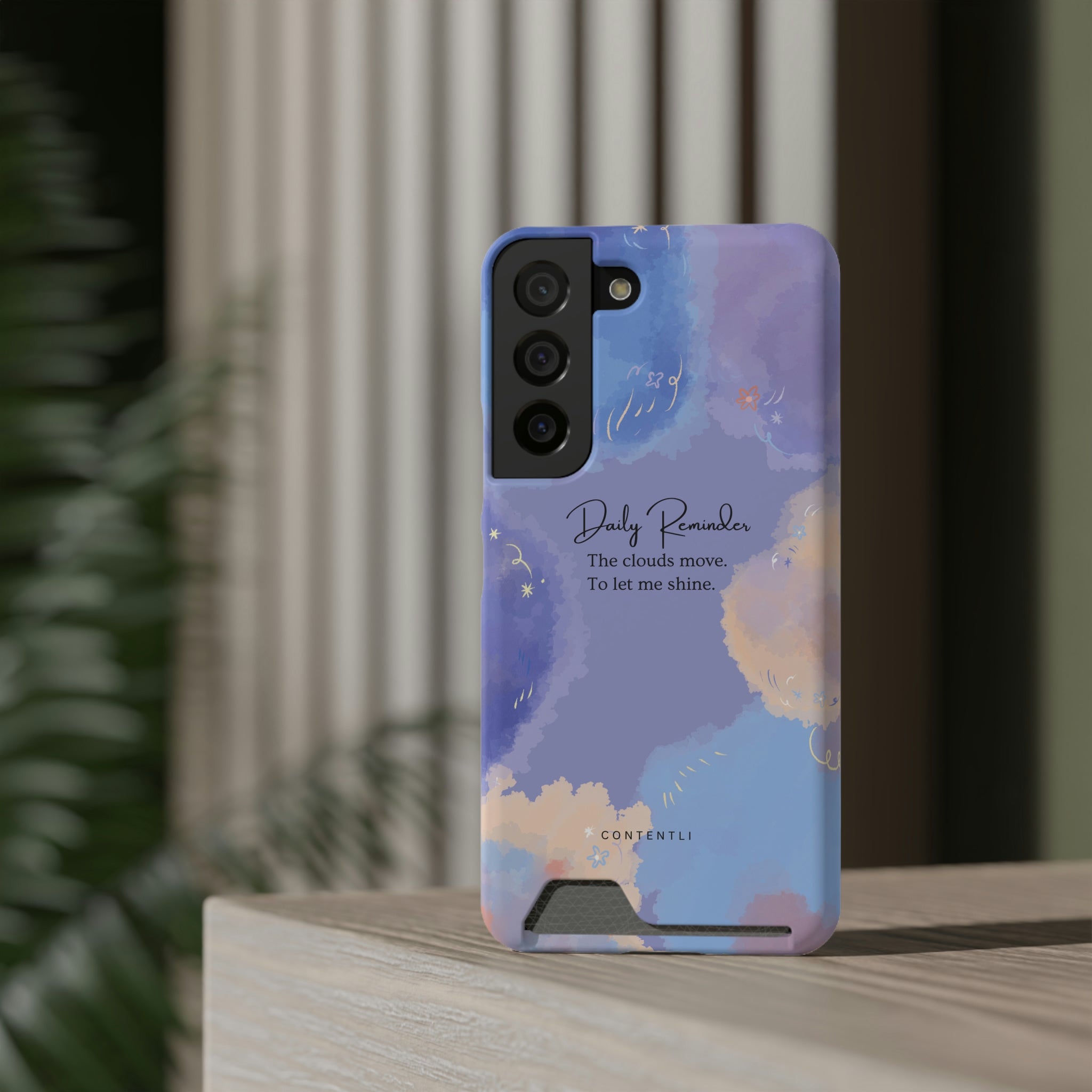 Self belief Mantra Cloud Phone Case With Card Holder